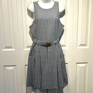 Michael Michael Kors Black/White checked Sleeveless‎ Fit and Flare Dress Size 12